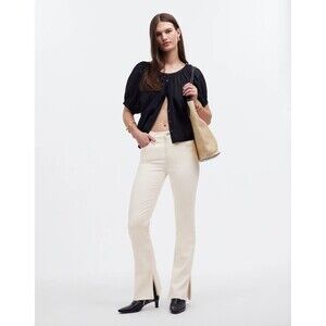 Madewell Kick Out 27 Full Length Jeans Vintage Canvas NO641 Stretch Raw Hem NWT